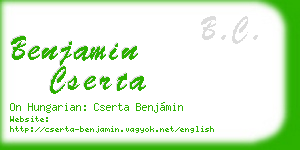 benjamin cserta business card